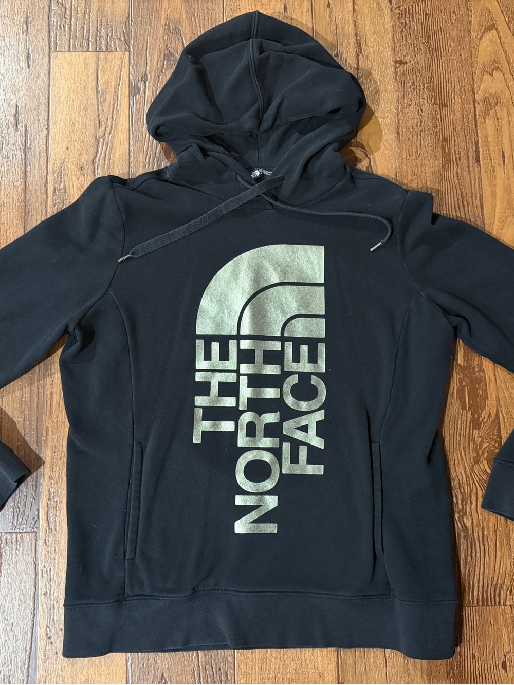 The North Face Hoodie with Metallic Gold Logo for Women